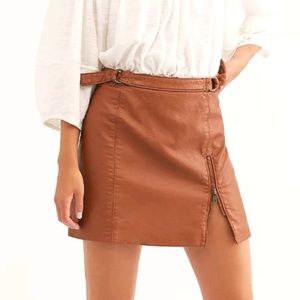 Free People midnight magic faux leather skirt